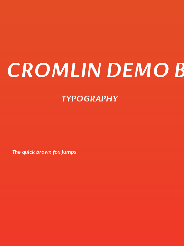 Cromlin DEMO Bold Italic Poster