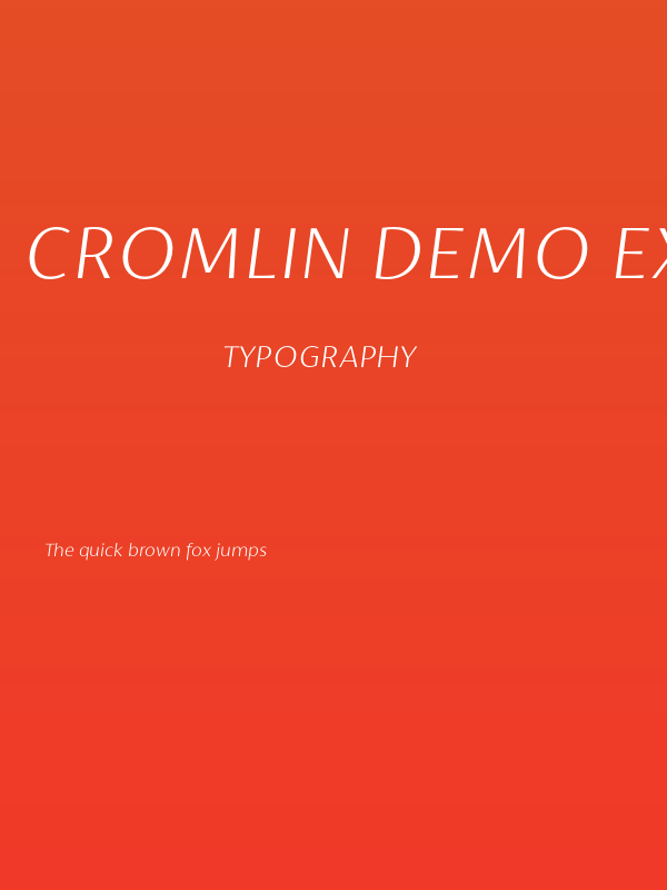 Cromlin DEMO ExtraLight Italic Poster