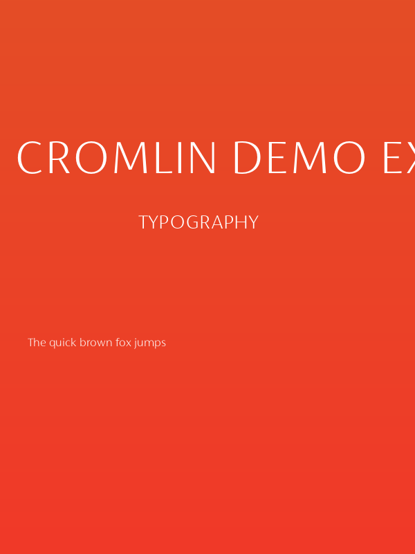 Cromlin DEMO ExtraLight Poster