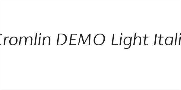Cromlin DEMO Light Italic Logo