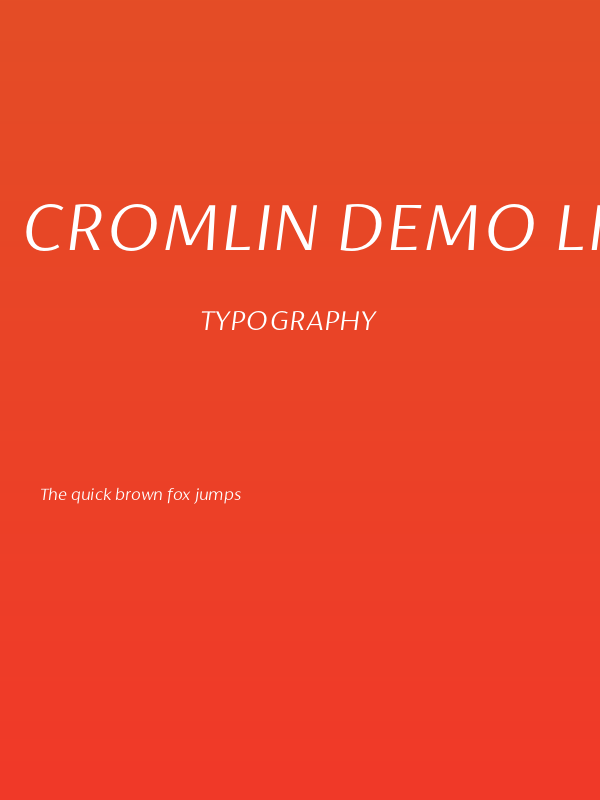 Cromlin DEMO Light Italic Poster
