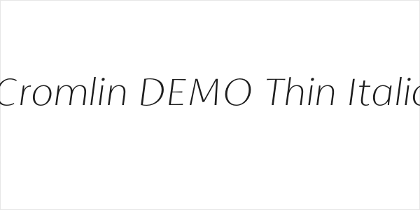 Cromlin DEMO Thin Italic Logo