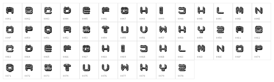 Cronica Hexagon Regular Character Map