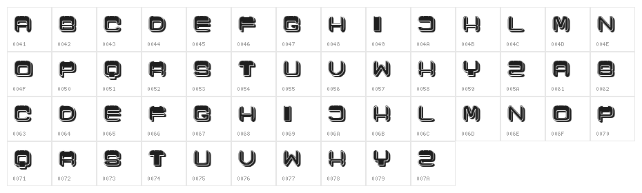 Cronica Regular Character Map
