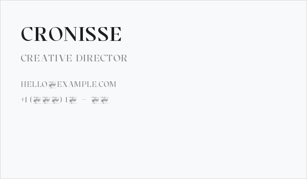 Cronisse Business Card