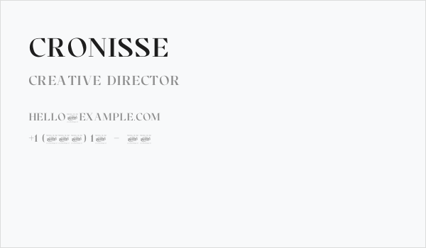 Cronisse Business Card
