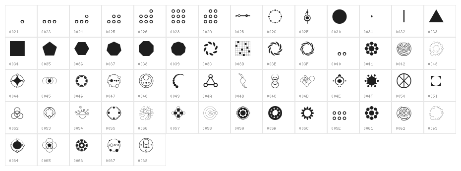 Crop Circle Dingbats Character Map