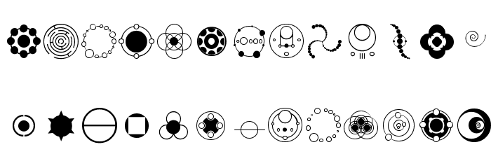 Crop Circle Dingbats Font LOWERCASE