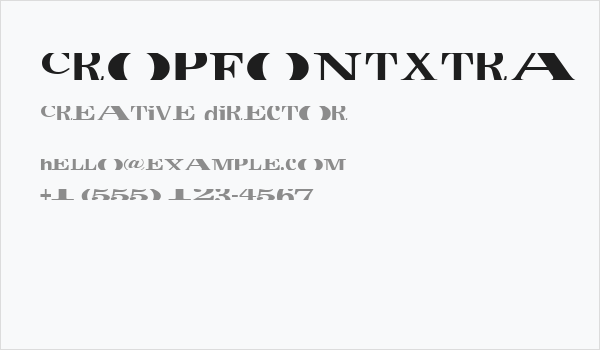 CropFontXtra Business Card