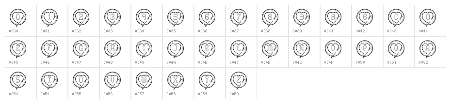 Cross Stitch Hearts Character Map