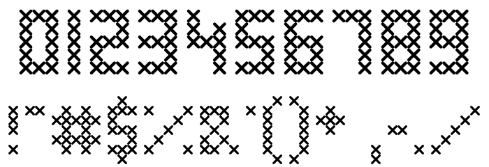 Cross Stitched Font Alte caractere