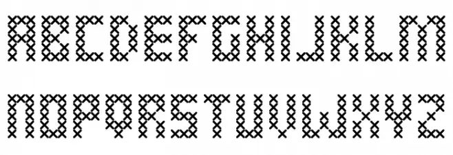 Cross Stitched 字体 大写