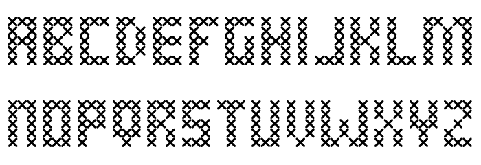 Cross Stitched Font Litere mici