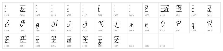 CrossStitchScriptPersonal Use Character Map