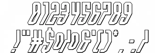 Crossbow Head 3D Italic Font OTHER CHARS