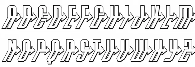 Crossbow Head 3D Italic फ़ॉन्ट अपरकेस