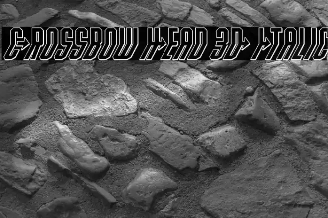 Crossbow Head 3D Italic Font examples
