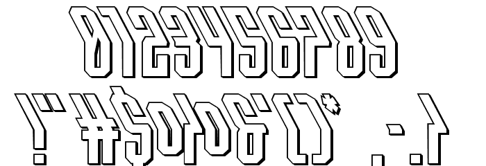 Crossbow Head 3D Leftalic Font OTHER CHARS