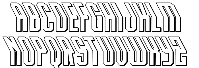 Crossbow Head 3D Leftalic Font LOWERCASE