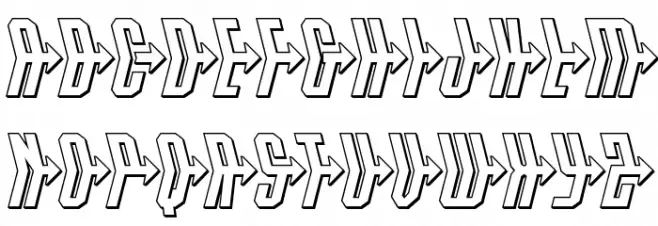 Crossbow Head 3D Schriftart Groß