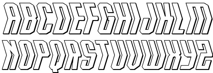Crossbow Head Expanded 3D Font LOWERCASE