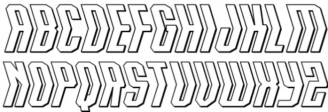 Crossbow Head Expanded 3D Schriftart Kleinbuchstaben