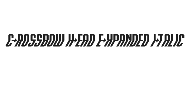 Crossbow Head Expanded Italic Logo