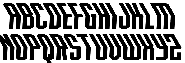 Crossbow Head Expanded Leftal Font LOWERCASE