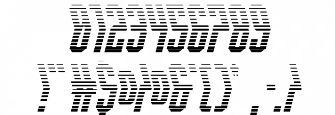 Crossbow Head Gradient Font OTHER CHARS
