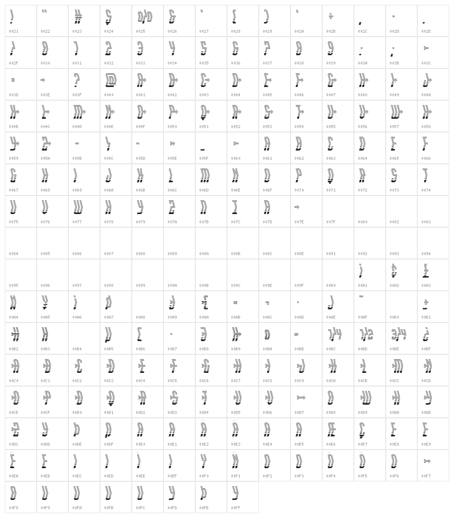 Crossbow Head Gradient Character Map