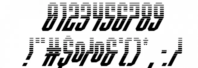 Crossbow Head Halftone Italic Font OTHER CHARS