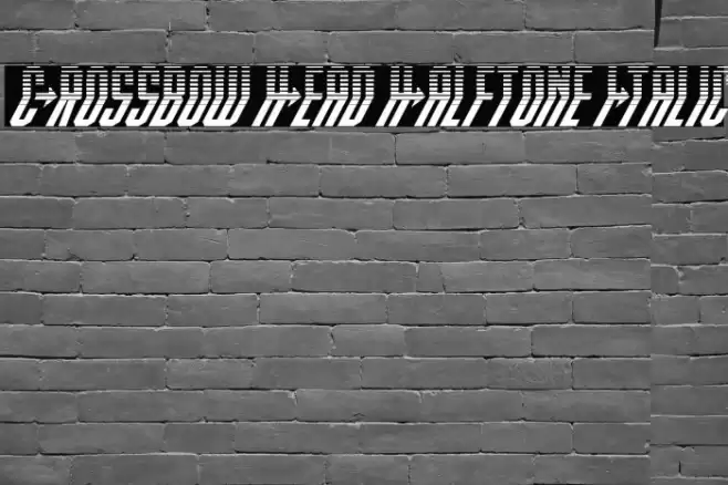 Crossbow Head Halftone Italic Font examples