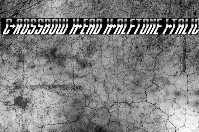 Crossbow Head Halftone Italic Font examples