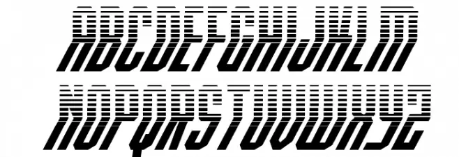 Crossbow Head Halftone Italic Schriftart Kleinbuchstaben