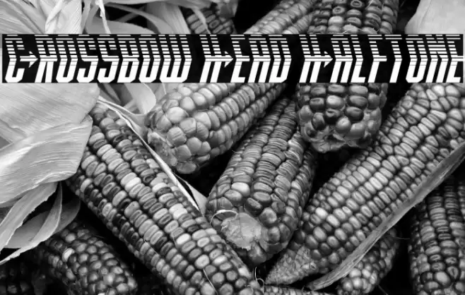 Crossbow Head Halftone Font examples