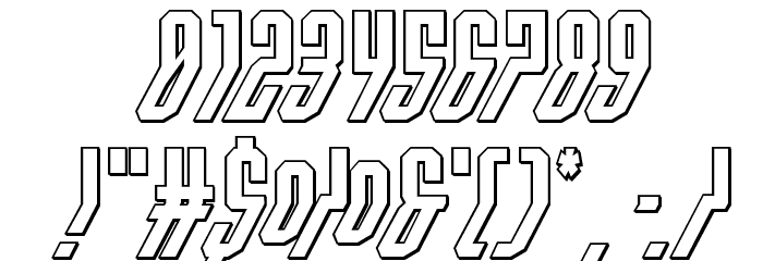 Crossbow Shaft 3D Italic Font OTHER CHARS