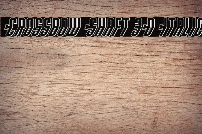 Crossbow Shaft 3D Italic Example 1