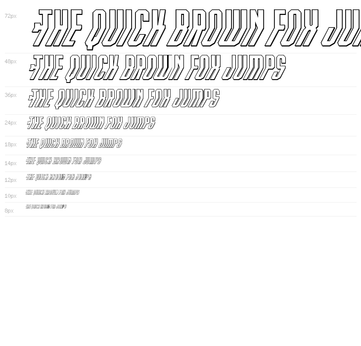 Crossbow Shaft 3D Italic Waterfall