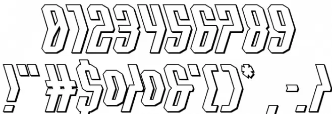 Crossbow Shaft Expanded 3D Font OTHER CHARS
