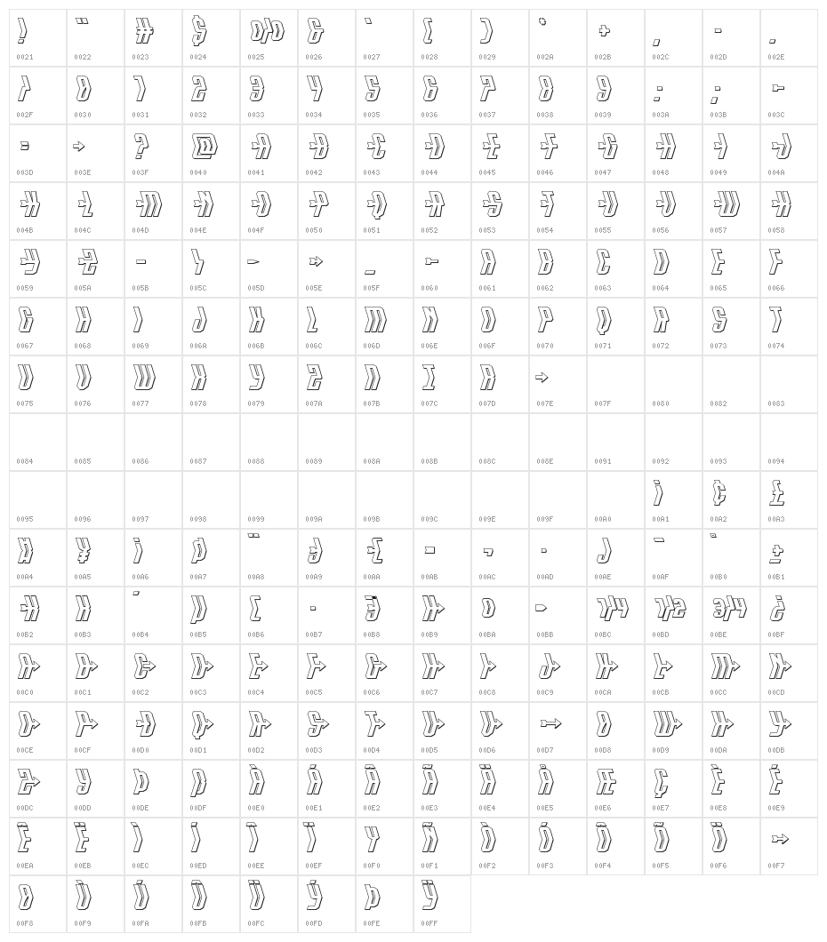Crossbow Shaft Expanded 3D Character Map