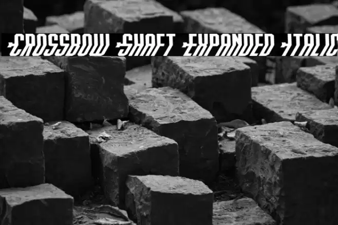 Crossbow Shaft Expanded Italic Font examples