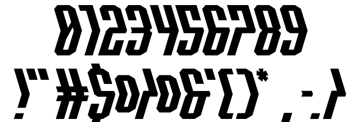 Crossbow Shaft Expanded Font OTHER CHARS