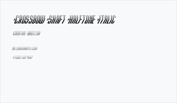 Crossbow Shaft Halftone Italic Business Card