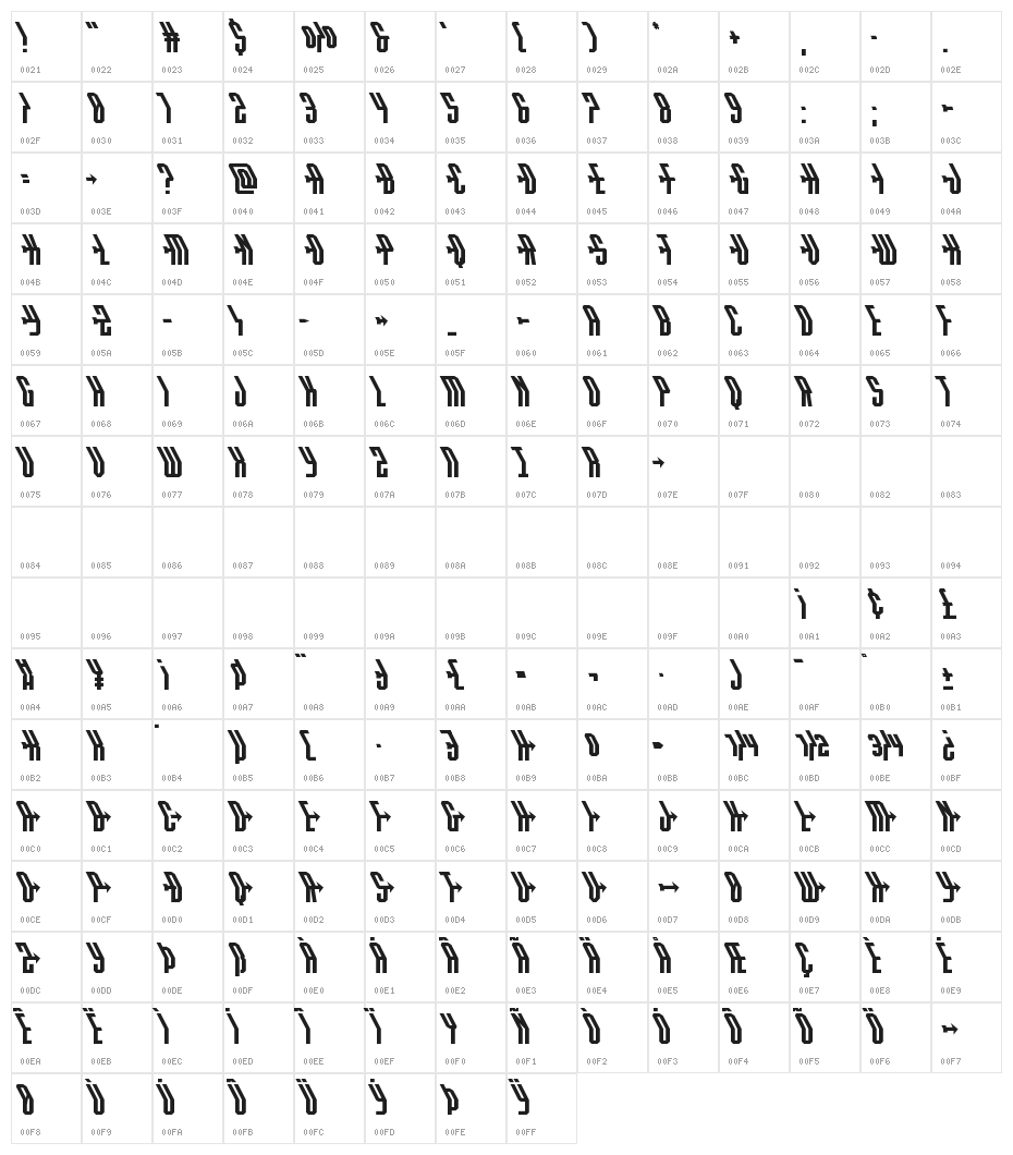 Crossbow Shaft Leftalic Character Map