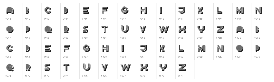 Crossed Hearts Regular Character Map
