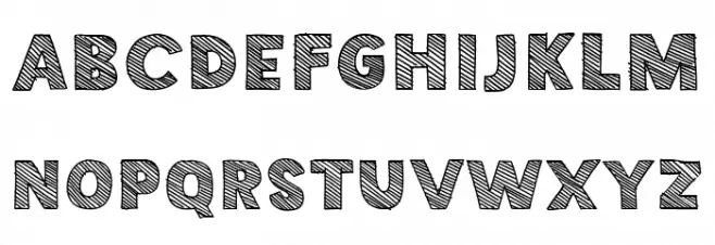 Crossed Out フォント 大文字