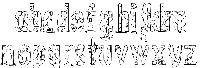CrossedWires-Condensed Font LOWERCASE