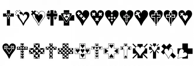 Crosses n Hearts Polices MAJUSCULES