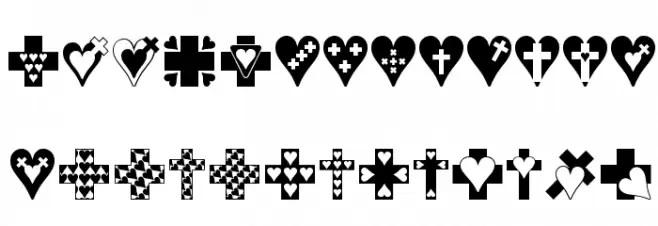 Crosses n Hearts Caratteri MINUSCOLO