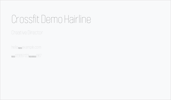 Crossfit Demo Hairline Business Card